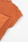 Gold Flame Patch Pocket Ribbed Knit Short Sleeve Sweater