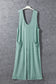 Moonlight Jade Corded Tie Straps V Neck Wide Leg Jumpsuit