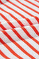 Orange Stripe Drop Shoulder Crew Neck Loose Sweatshirt