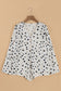 White Polka Dot Print Button Front V Neck Blouse