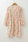 Yellow Boho Floral V Neck Ruffled Empire Waist Long Sleeve Mini Dress