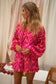 Rose Western Aztec Geometric Print Top and Ruffled Shorts Set