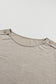 Smoke Gray Button Detail Batwing Sleeve Casual Tee