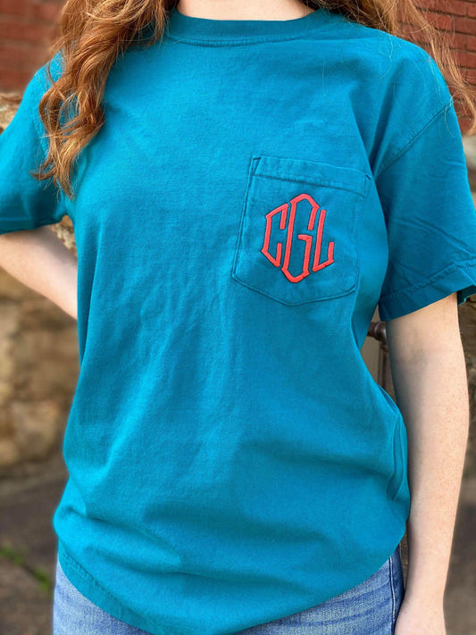 Diamond Monogram Pocket Tee-ASK Apparel LLC