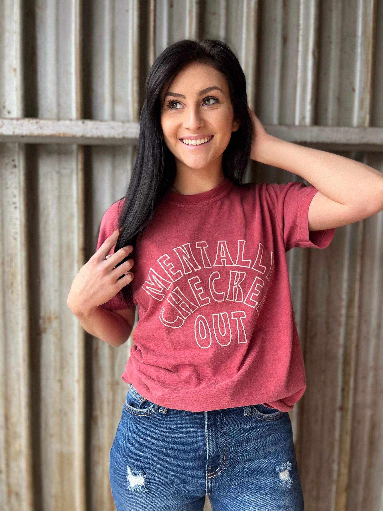 Mentally checked out tee ask apparel