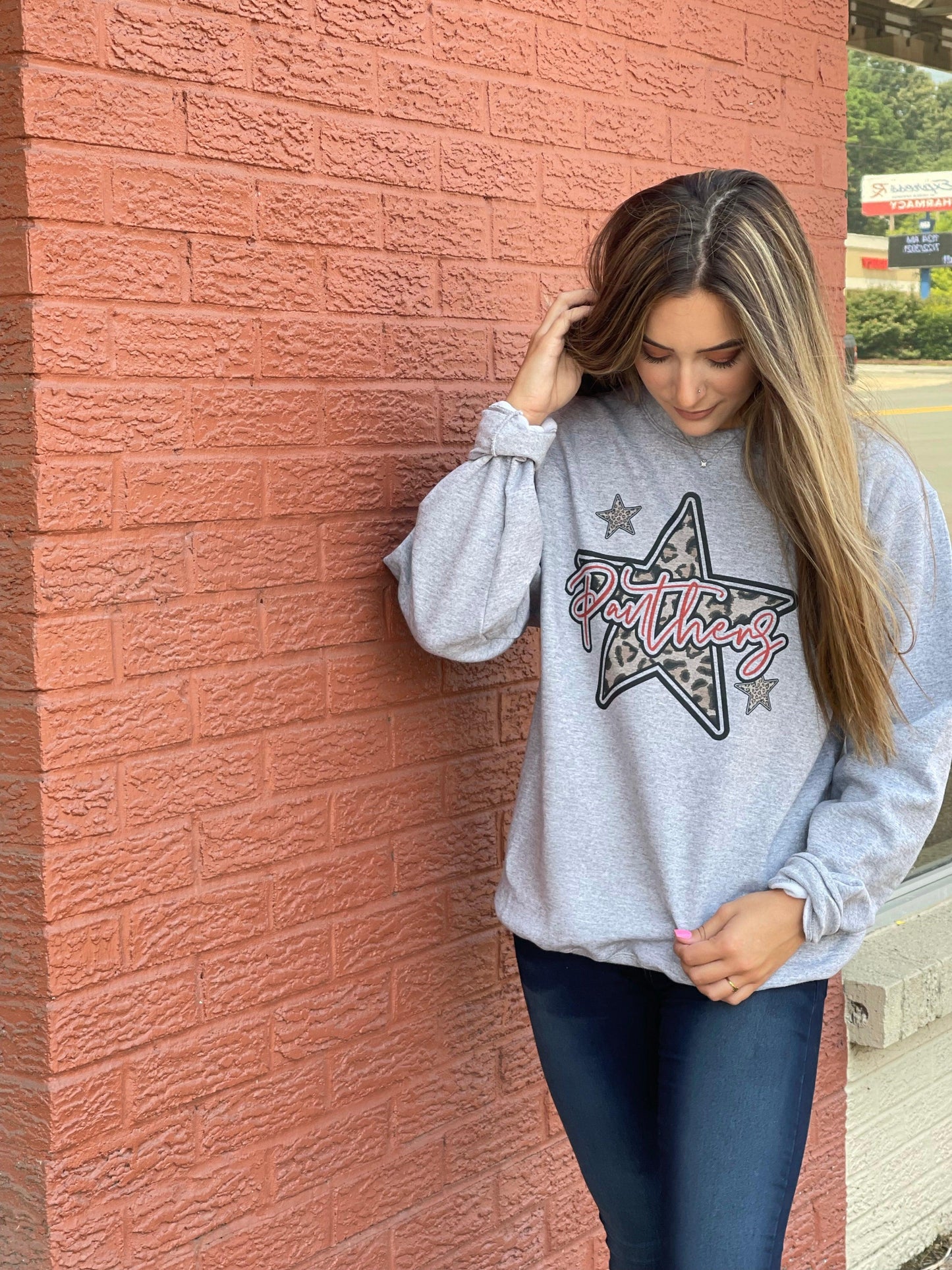 Leopard Star Mascot Sweatshirt-ASK Apparel LLC